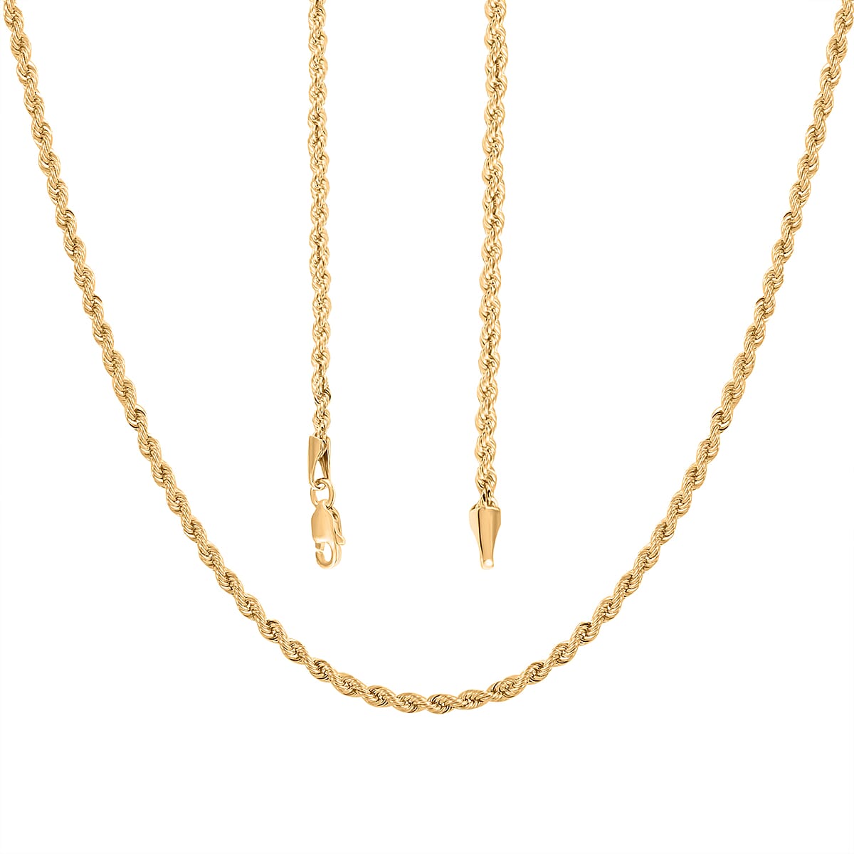 10K Yellow Gold 2.1mm Quint Rope Necklace 22 Inches 2.80 Grams image number 4