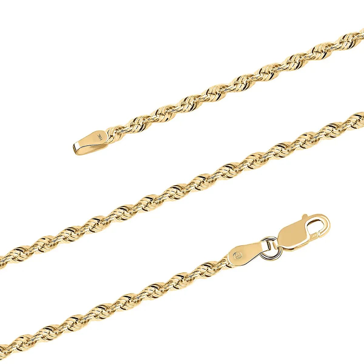 10K Yellow Gold 4mm Rope Necklace 24 Inches 8 Grams image number 3