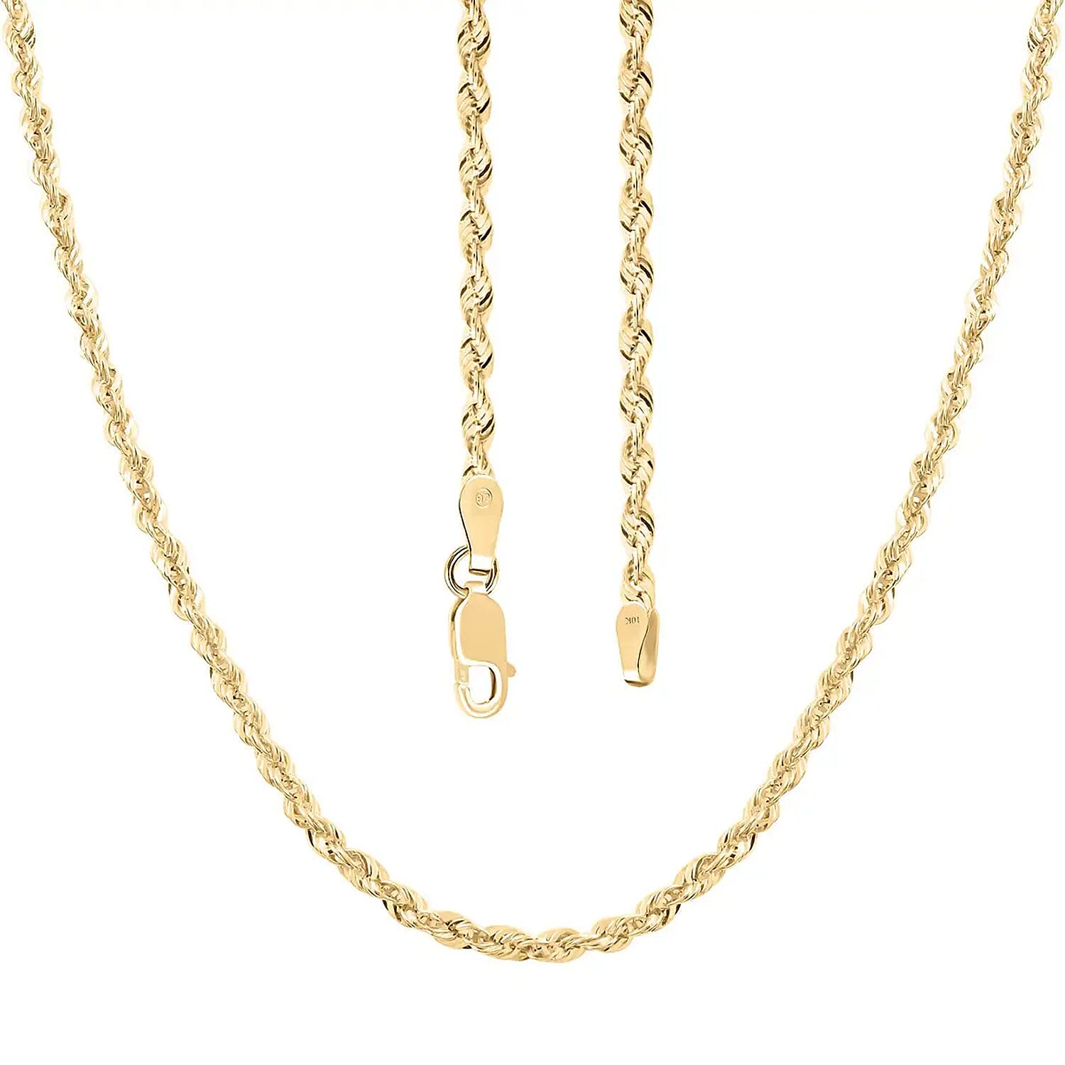 10K Yellow Gold 4mm Rope Necklace 24 Inches 8 Grams