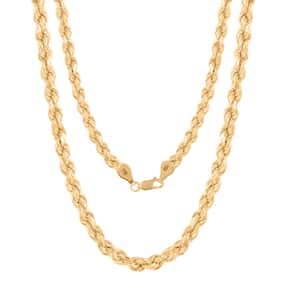 10K Yellow Gold 5.5mm Rope Necklace 24 Inches 12.4 Grams