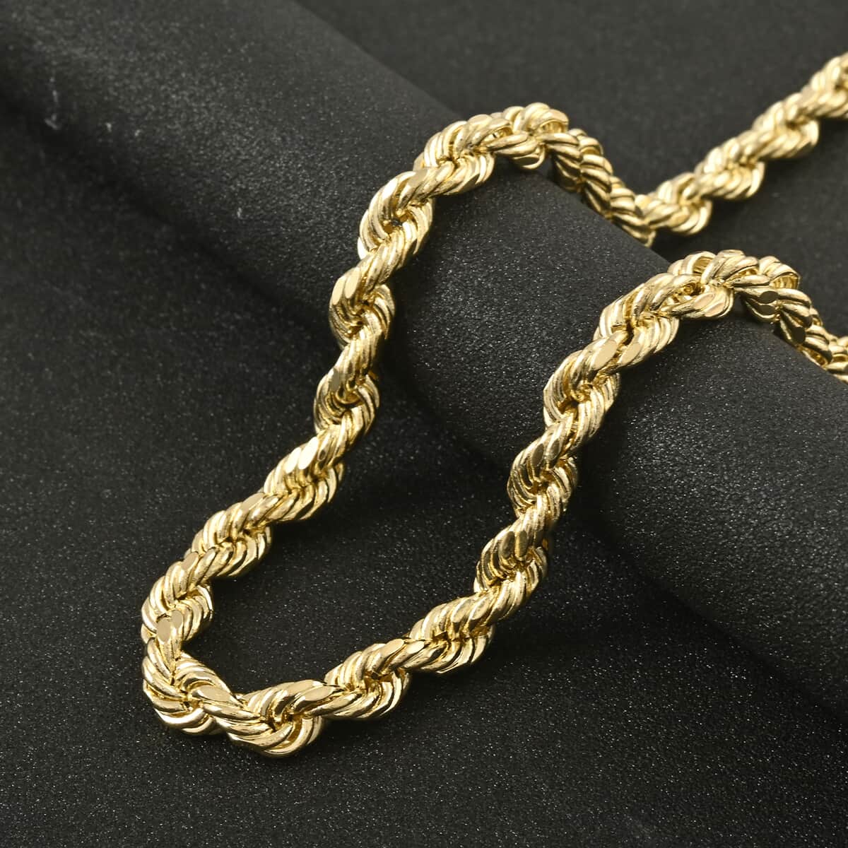 10K Yellow Gold 5.5mm Rope Necklace 24 Inches 12.4 Grams image number 1