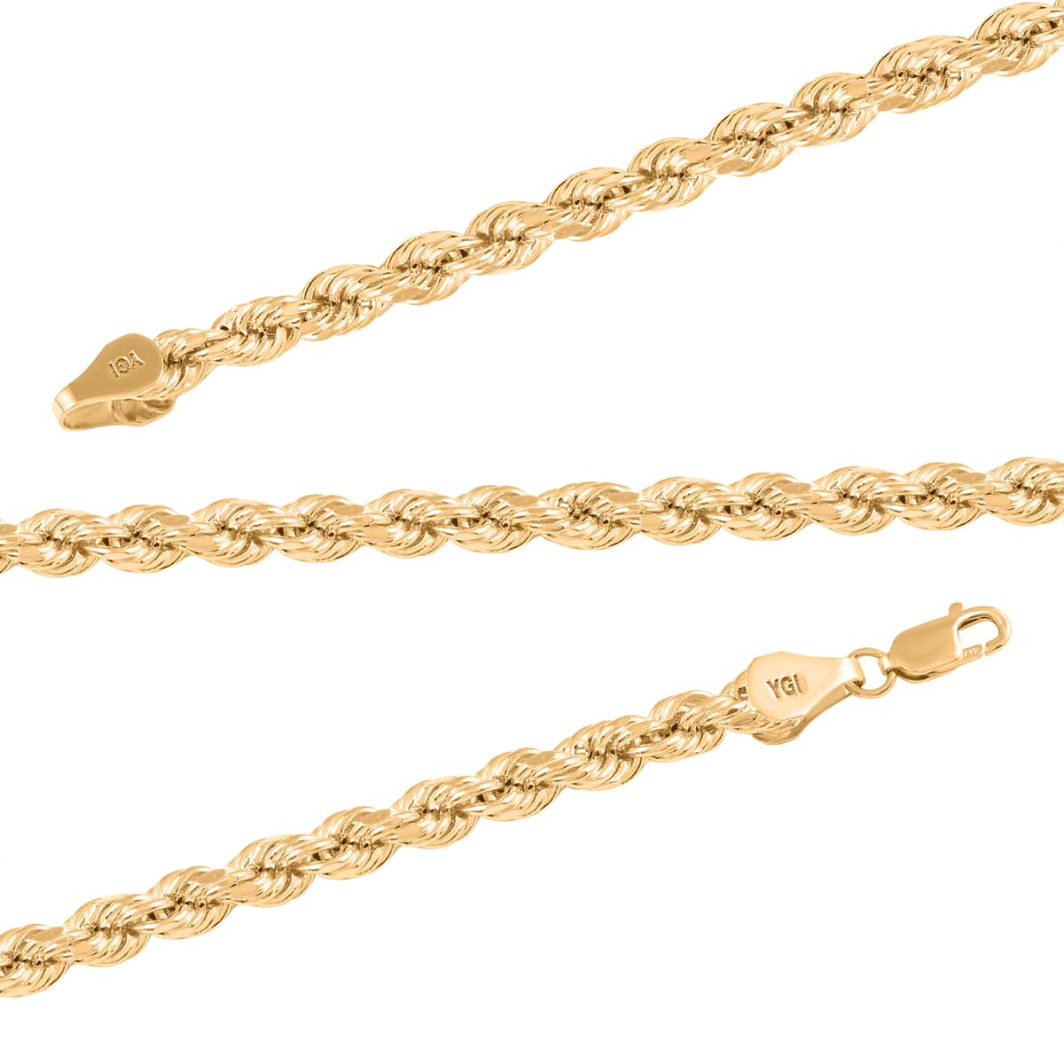 10K Yellow Gold 5.5mm Rope Necklace 24 Inches 12.4 Grams image number 2