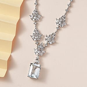 White Topaz Necklace 18-20 Inches in Platinum Over Sterling Silver 27.35 ctw