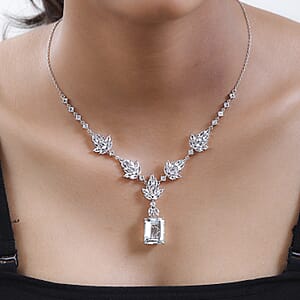 White Topaz Necklace 18-20 Inches in Platinum Over Sterling Silver 27.35 ctw