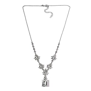 White Topaz Necklace 18-20 Inches in Platinum Over Sterling Silver 27.35 ctw
