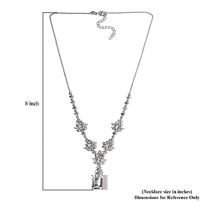 White Topaz Necklace 18-20 Inches in Platinum Over Sterling Silver 27.35 ctw