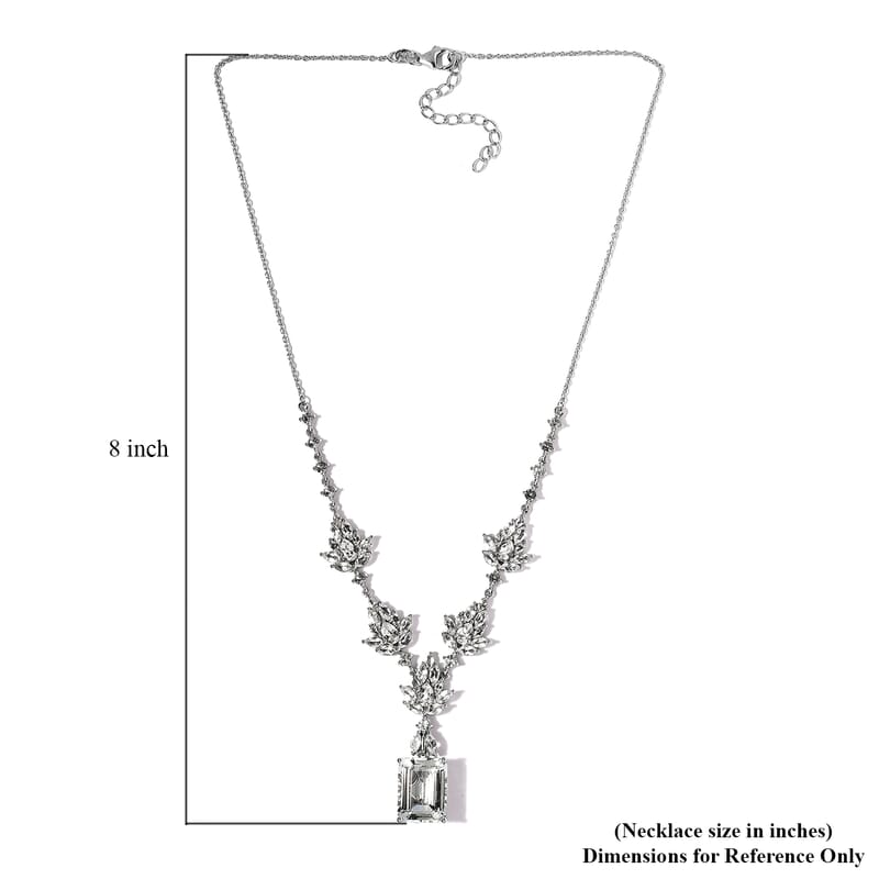 White Topaz Necklace 18-20 Inches in Platinum Over Sterling Silver 27.35 ctw