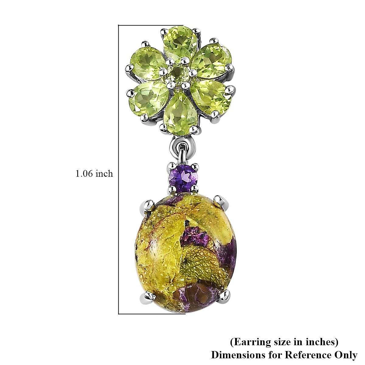 Tasmanian Stichtite and Multi Gemstone Dangle Earrings in Platinum Over Sterling Silver 8.65 ctw image number 4