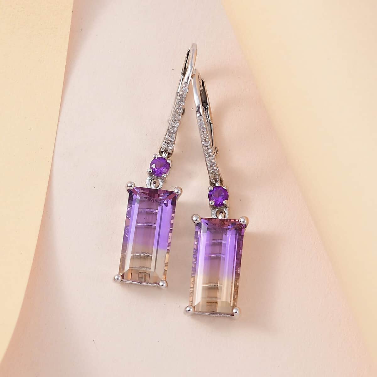 AAA Anahi Ametrine and Multi Gemstone Lever Back Earrings in Platinum Over Sterling Silver 5.75 ctw image number 1