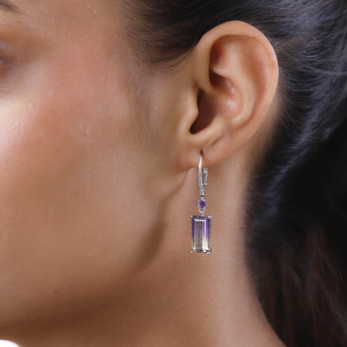 AAA Anahi Ametrine and Multi Gemstone Lever Back Earrings in Platinum Over Sterling Silver 5.75 ctw image number 2