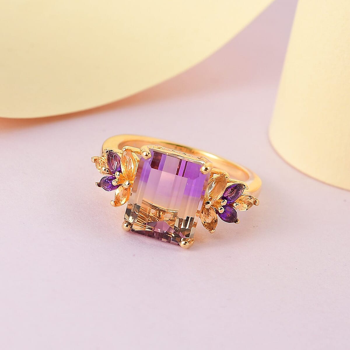 AAA Anahi Ametrine and Multi Gemstone Ring in Vermeil Yellow Gold Over Sterling Silver 5.65 ctw image number 1
