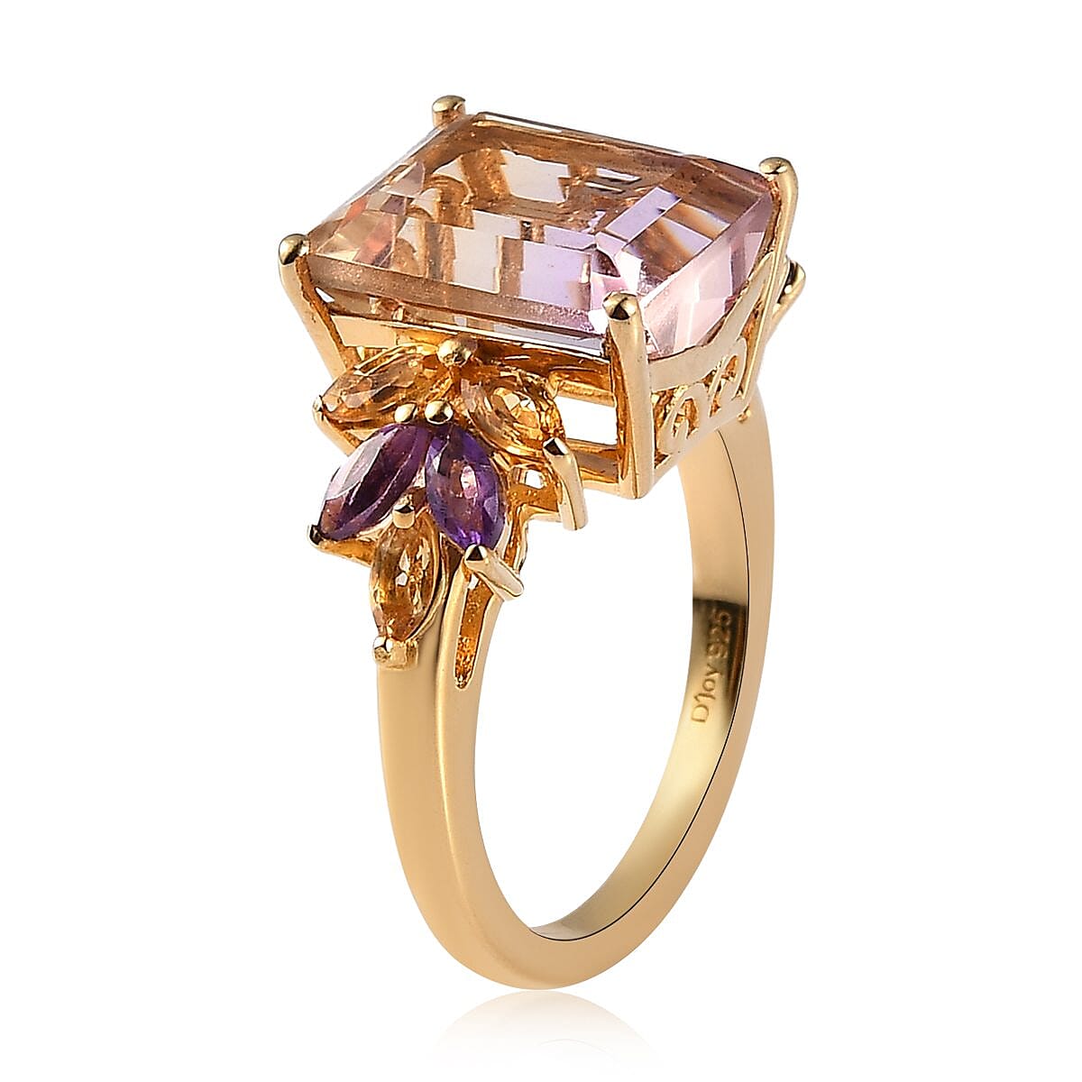 AAA Anahi Ametrine and Multi Gemstone Ring in Vermeil Yellow Gold Over Sterling Silver 5.65 ctw image number 3