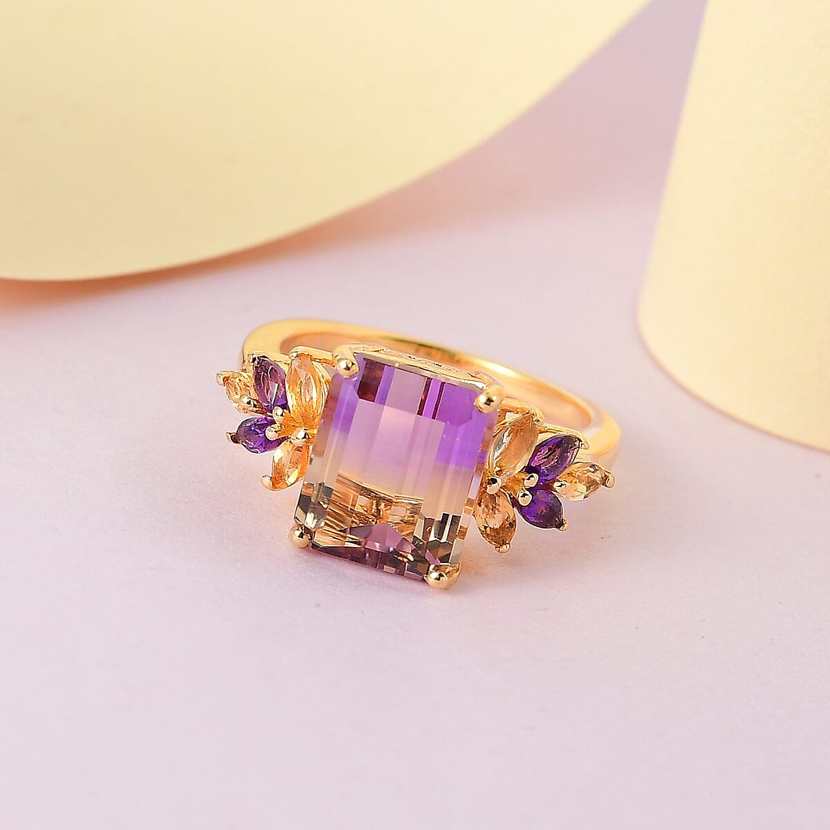 AAA Anahi Ametrine and Multi Gemstone Ring in Vermeil Yellow Gold Over Sterling Silver (Size 8.0) 5.65 ctw image number 1
