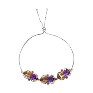 AAA Anahi Ametrine and Multi Gemstone Bolo Bracelet in Vermeil Yellow Gold and Platinum Over Sterling Silver 11.85 ctw