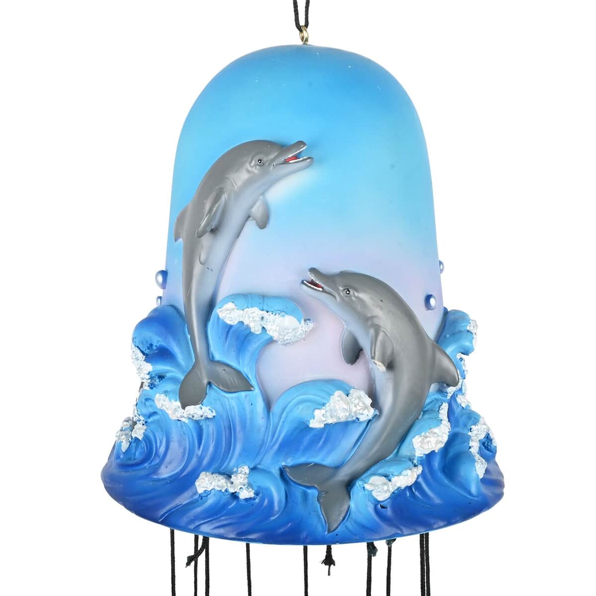 Handpainted Resin Chime Bell Top Dolphin image number 1