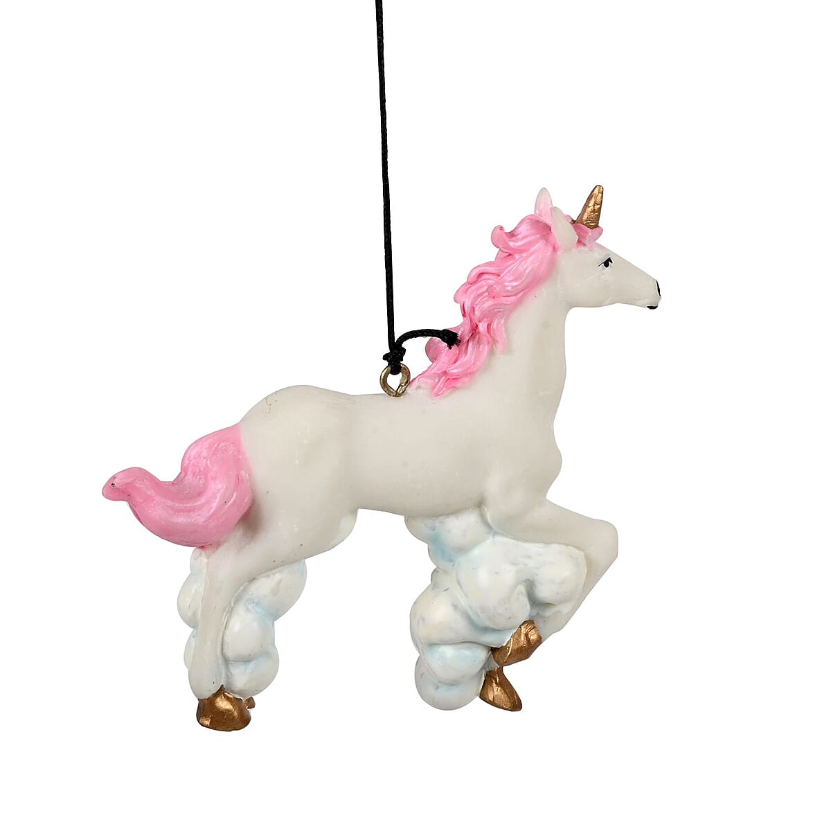 Closeout Hand Painted Resin Wind Chime Bell Top Unicorn image number 3
