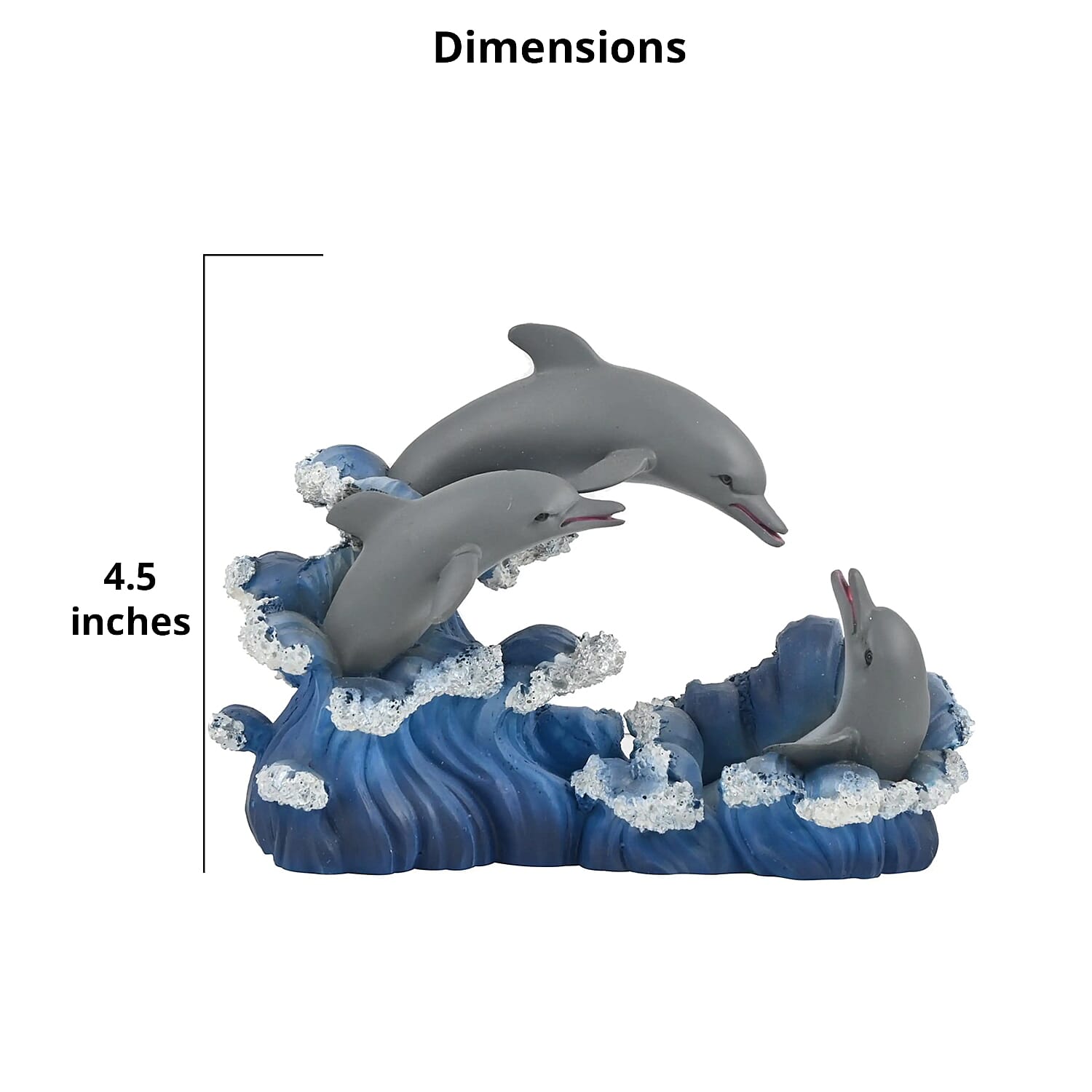 Closeout Hand Painted Resin Figurine Dolphin, Miniature Hand Painted Animal Figurine Decor For Tabletop Desk Decoration