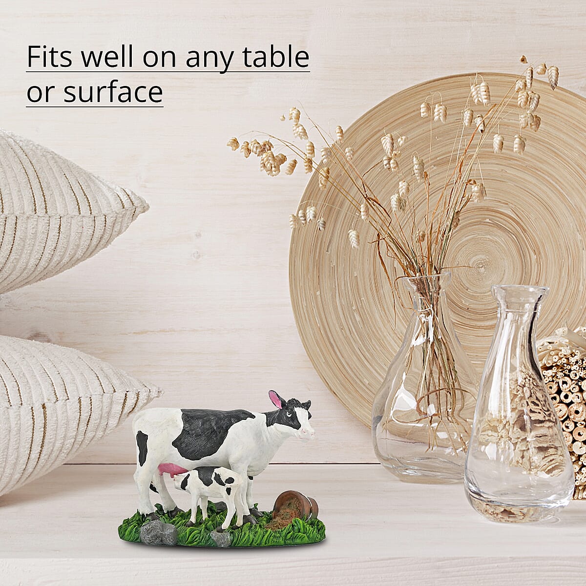 Closeout Hand Painted Resin Figurine Cow image number 3