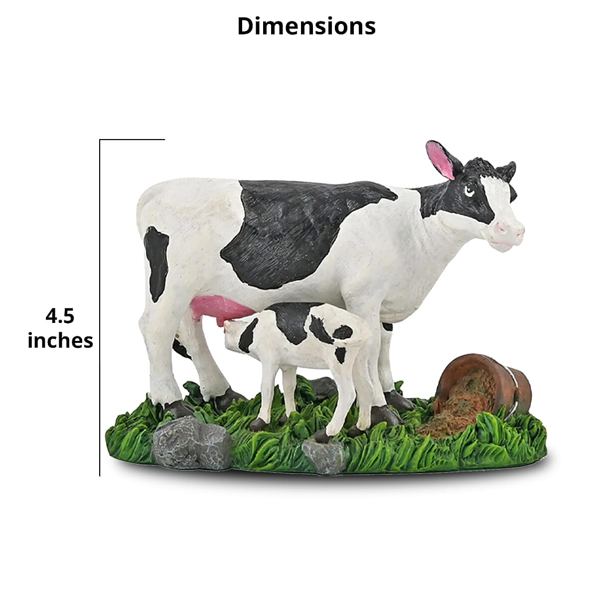 Closeout Hand Painted Resin Figurine Cow image number 5