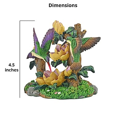 Closeout Hand Painted Resin Figurine Hummingbird, Miniature Hand Painted Bird Figurine Decor For Tabletop Desk Decoration