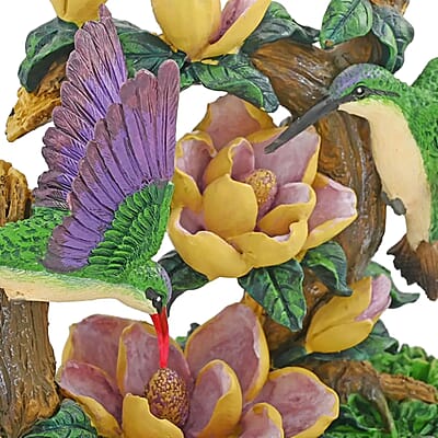 Closeout Hand Painted Resin Figurine Hummingbird, Miniature Hand Painted Bird Figurine Decor For Tabletop Desk Decoration