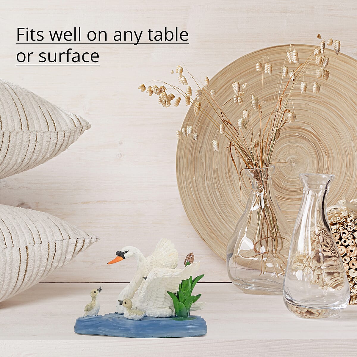 Hand Painted Resin Figurine Swan, Miniature Hand Painted Bird Figurine Decor For Tabletop Desk Decoration image number 3