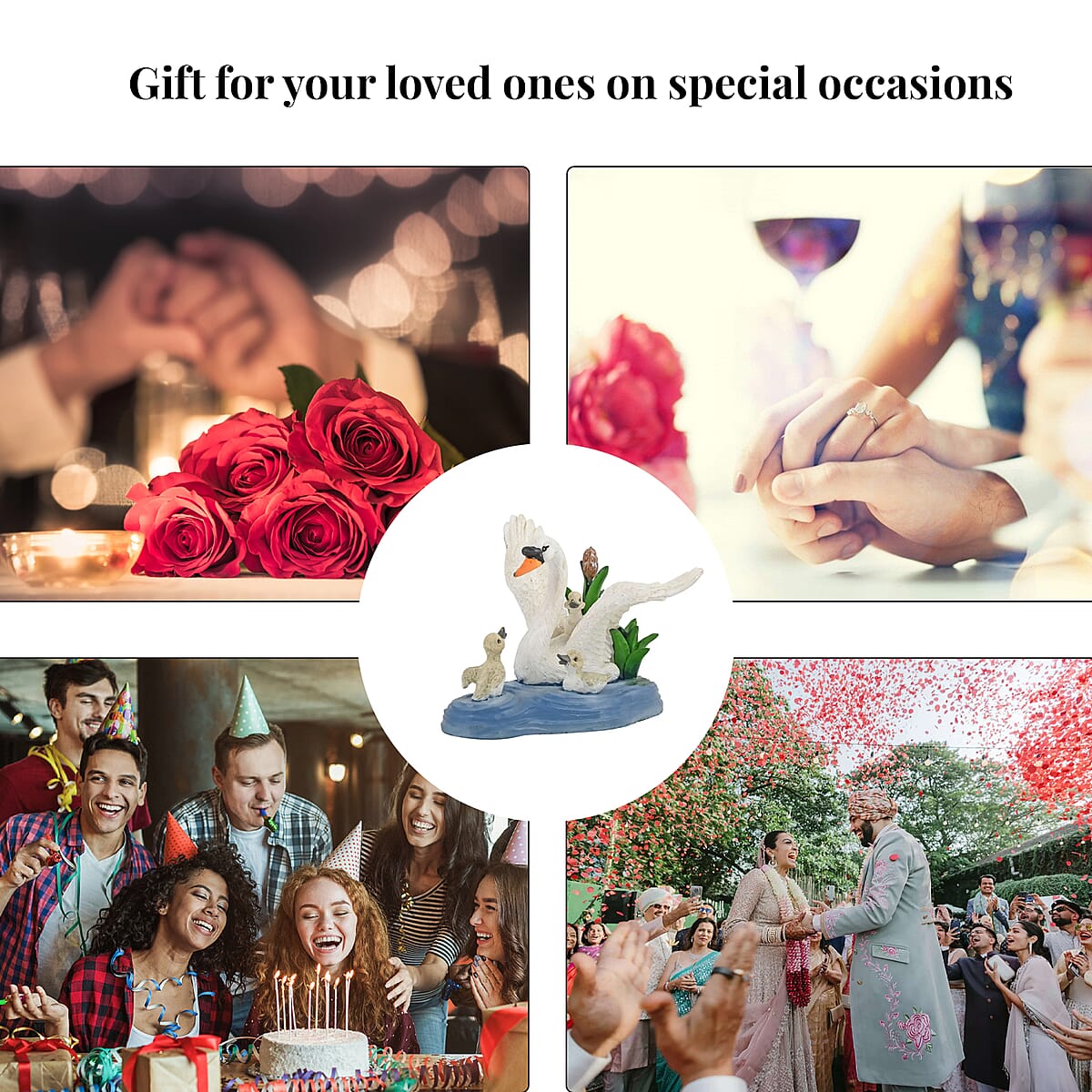 Hand Painted Resin Figurine Swan, Miniature Hand Painted Bird Figurine Decor For Tabletop Desk Decoration image number 4