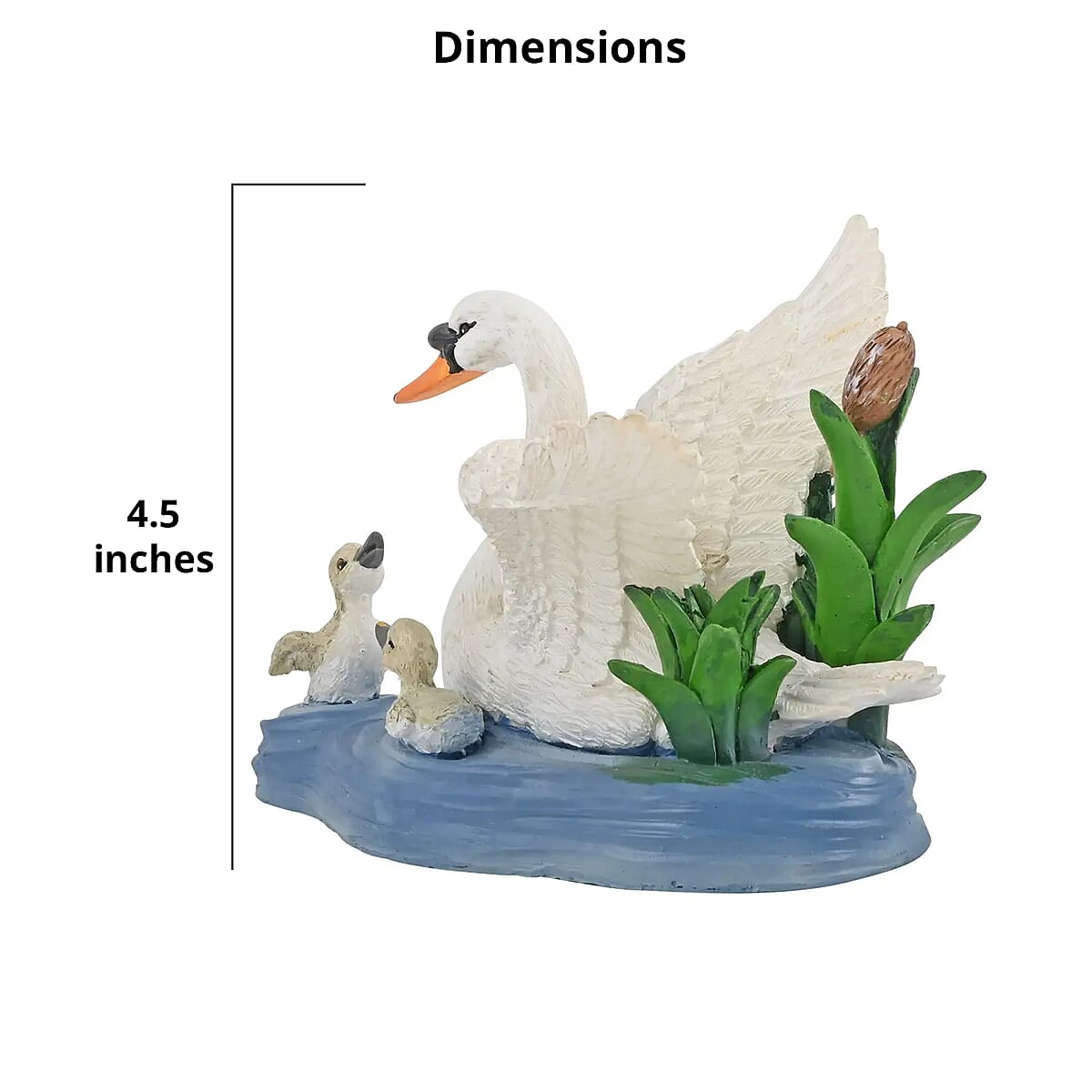 Hand Painted Resin Figurine Swan, Miniature Hand Painted Bird Figurine Decor For Tabletop Desk Decoration image number 5