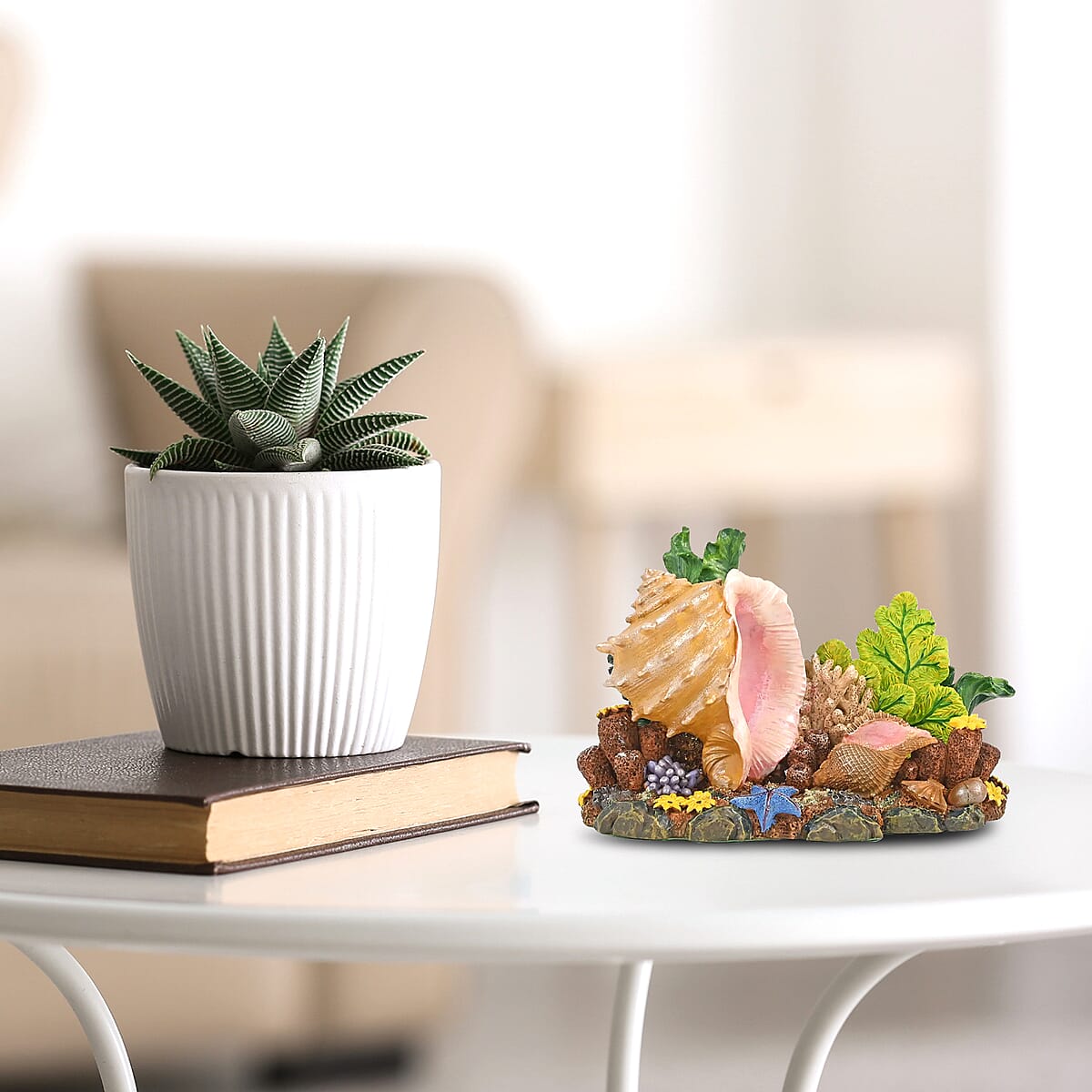 Closeout Hand Painted Resin Figurine Sea Shell image number 1