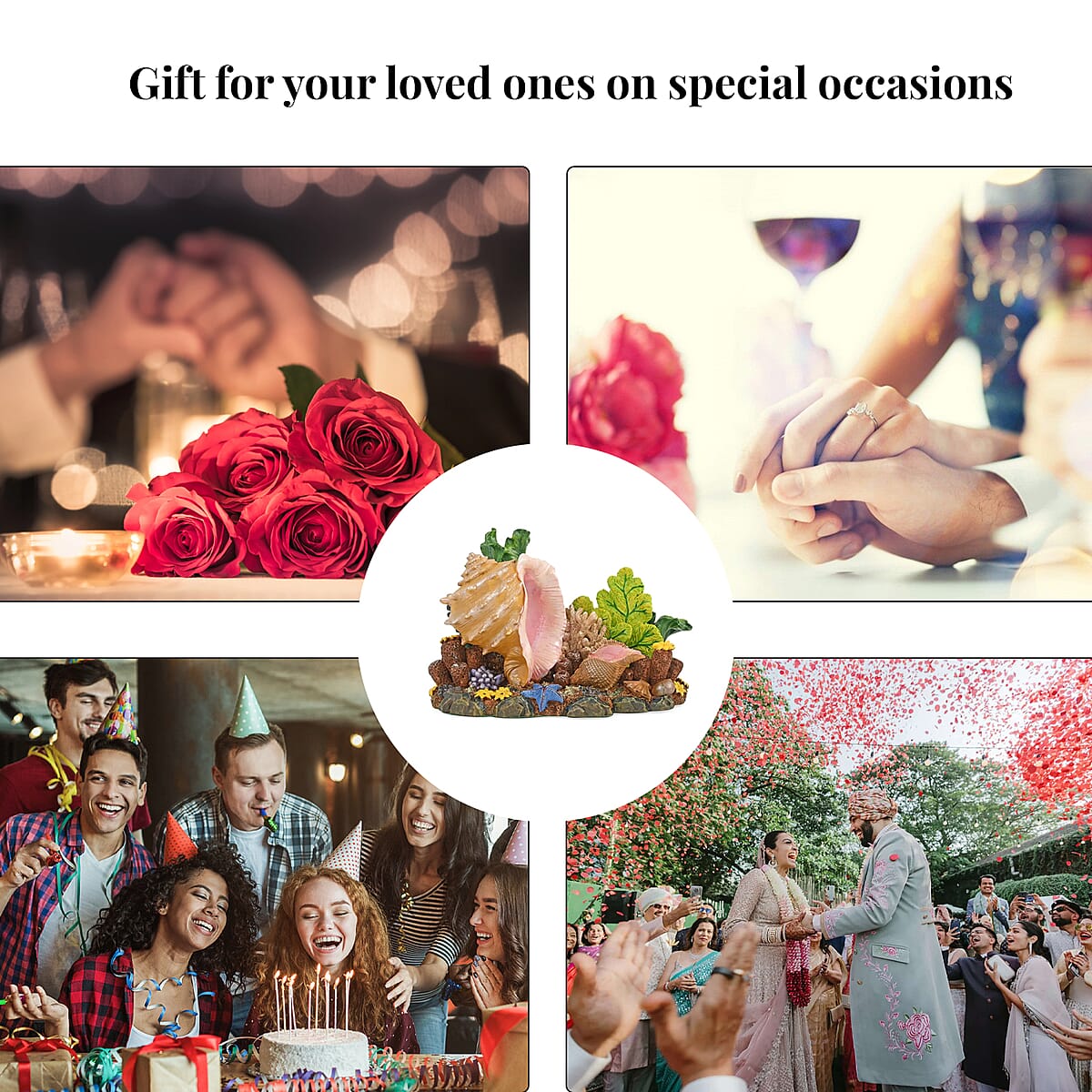 Closeout Hand Painted Resin Figurine Sea Shell image number 4