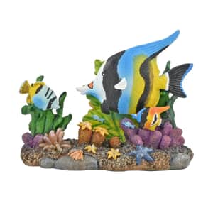 Hand Painted Resin Figurine Tropical Fish, Miniature Hand Painted Animal Figurine Decor For Tabletop Desk Decoration