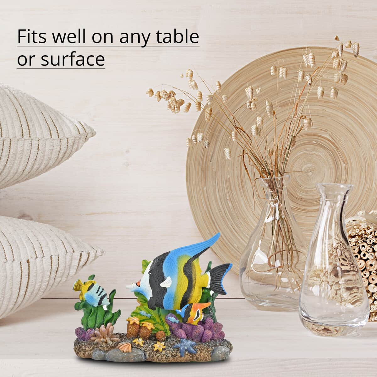 Hand Painted Resin Figurine Tropical Fish, Miniature Hand Painted Animal Figurine Decor For Tabletop Desk Decoration image number 2