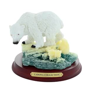 Hand Painted Resin Figurine with Stand - Polar Bear, Miniature Hand Painted Animal Figurine Decor For Tabletop Desk Decoration