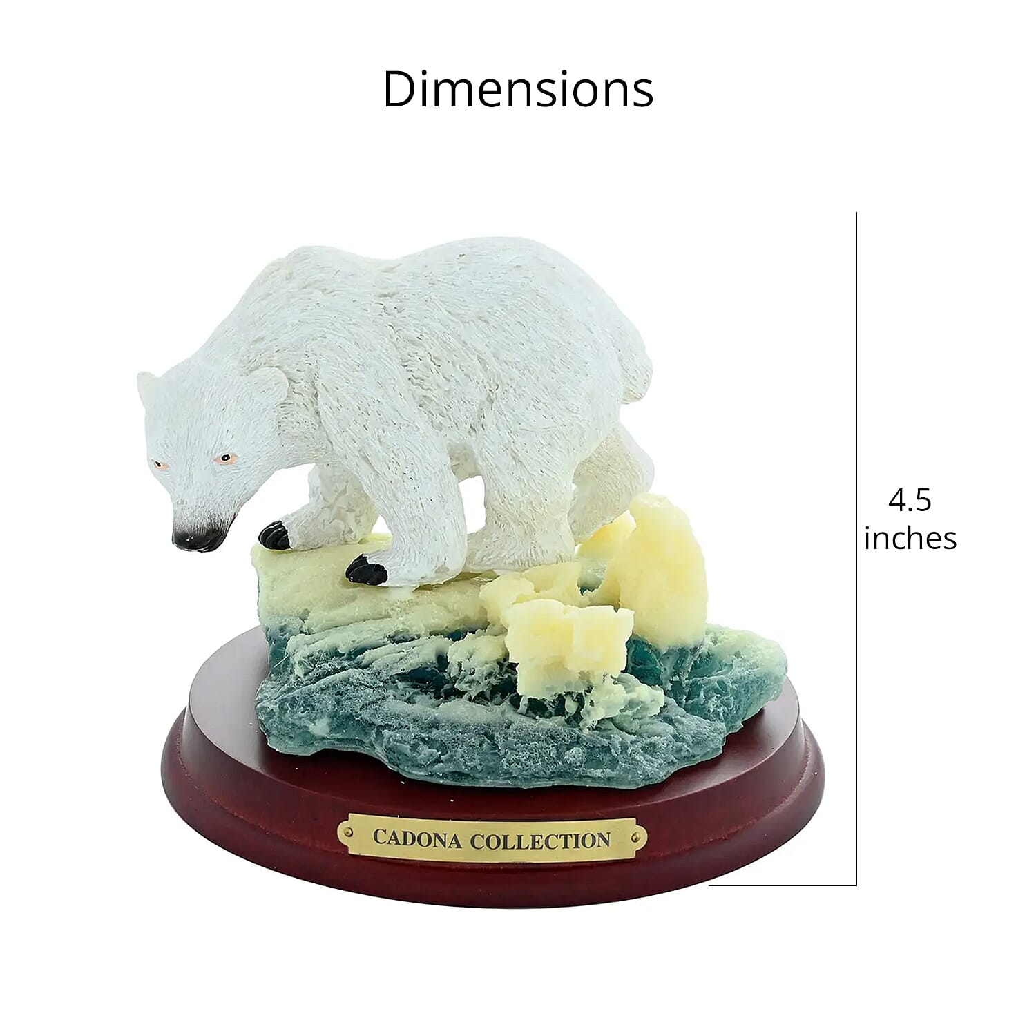 Closeout Hand Painted Resin Figurine with Stand - Polar Bear, Miniature Hand Painted Animal Figurine Decor For Tabletop Desk Decoration
