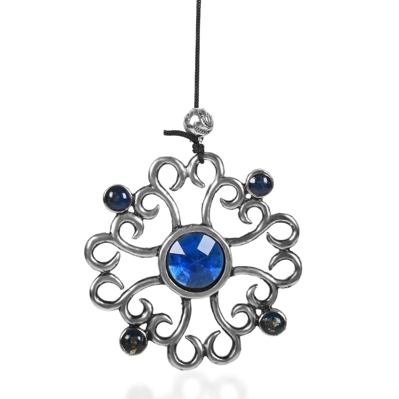 Blue Crystal Silvertone Wind Chime 31 