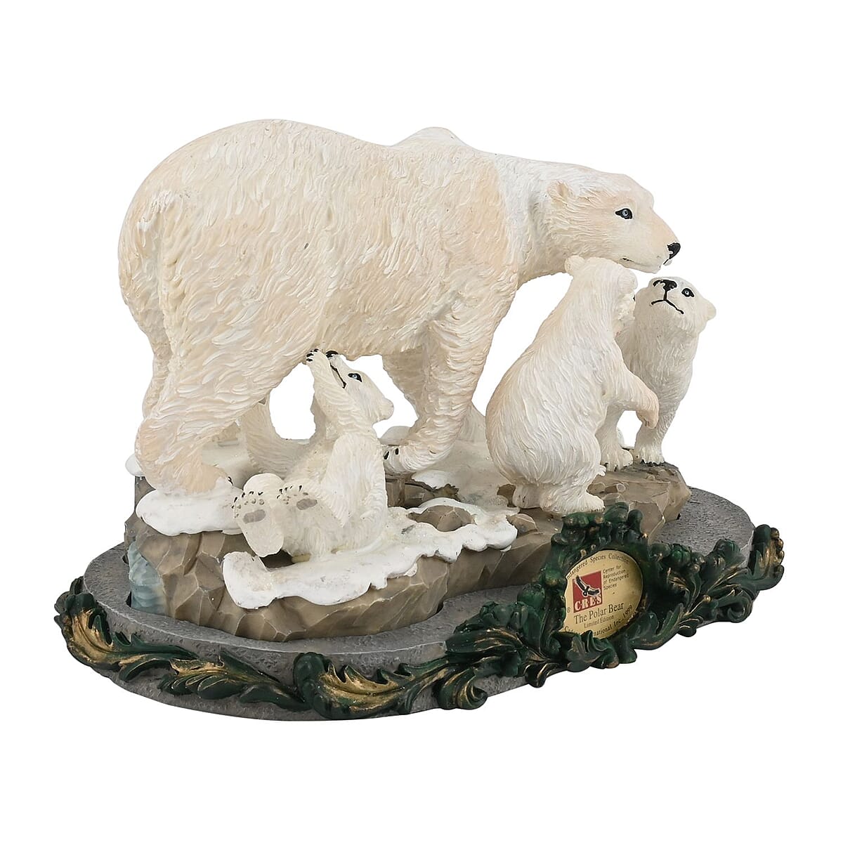 Hand Painted Resin Figurine with Stand - Polar Bear, Miniature Hand Painted Animal Figurine Decor For Tabletop Desk Decoration image number 1
