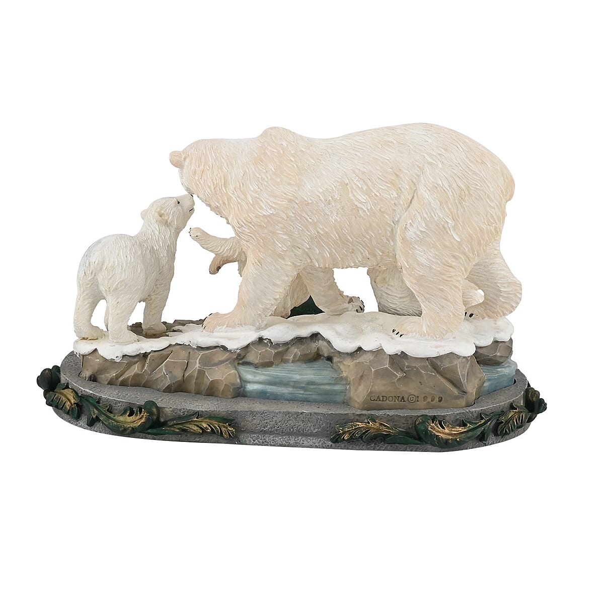 Hand Painted Resin Figurine with Stand - Polar Bear, Miniature Hand Painted Animal Figurine Decor For Tabletop Desk Decoration image number 2