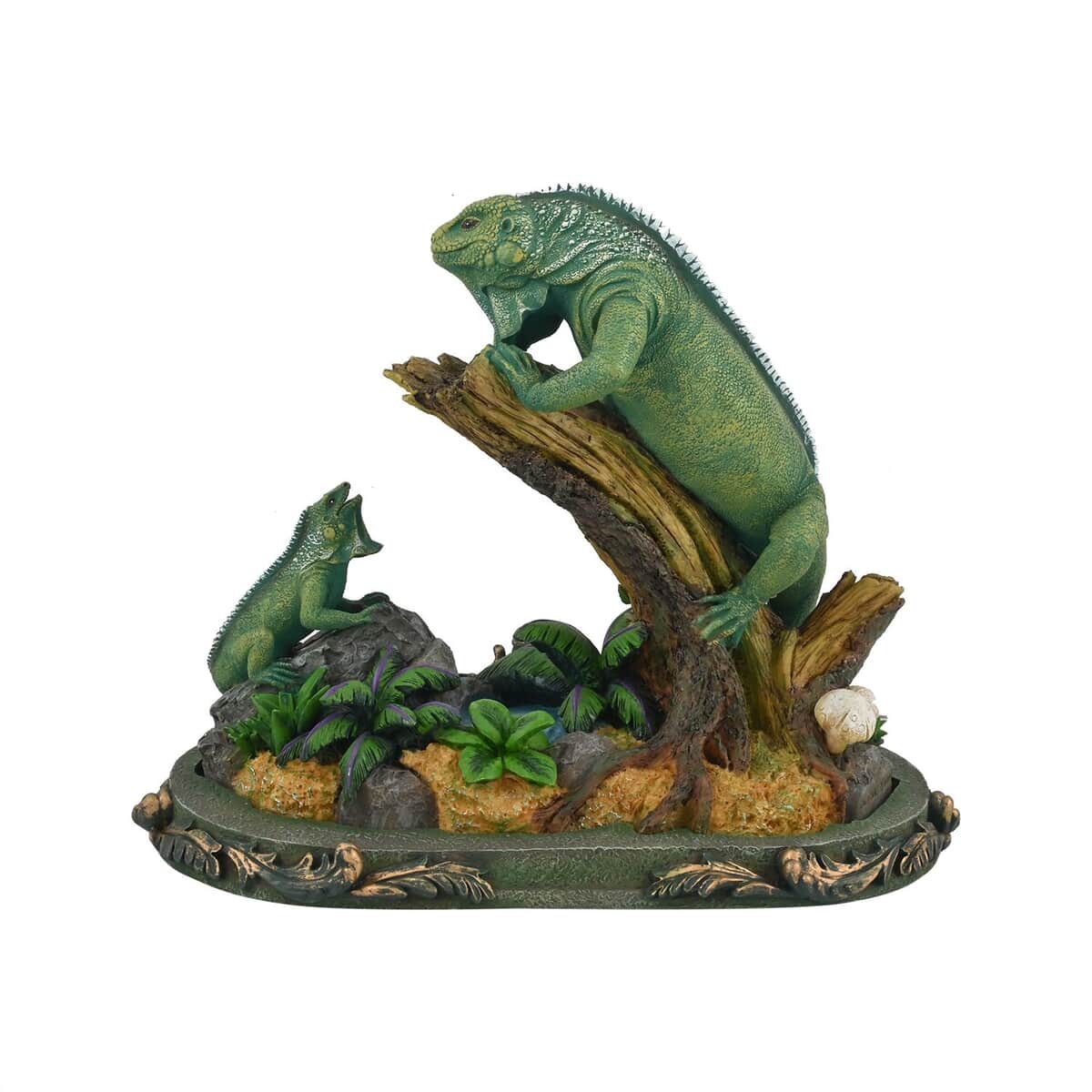 Closeout Hand Painted Resin Figurine with Stand â€“ Iguana, Miniature Hand Painted Animal Figurine Decor For Tabletop Desk Decoration image number 2