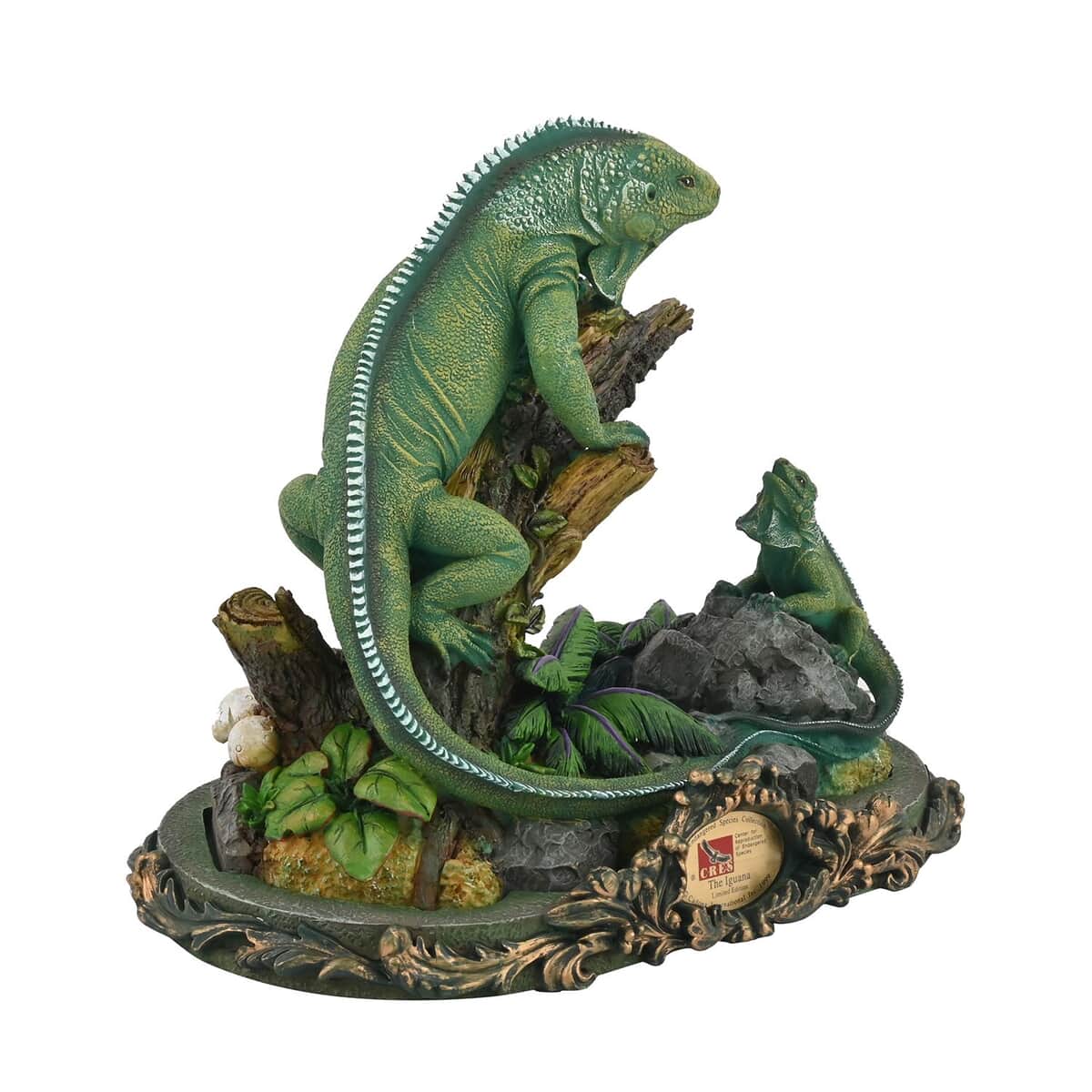 Closeout Hand Painted Resin Figurine with Stand â€“ Iguana, Miniature Hand Painted Animal Figurine Decor For Tabletop Desk Decoration image number 3