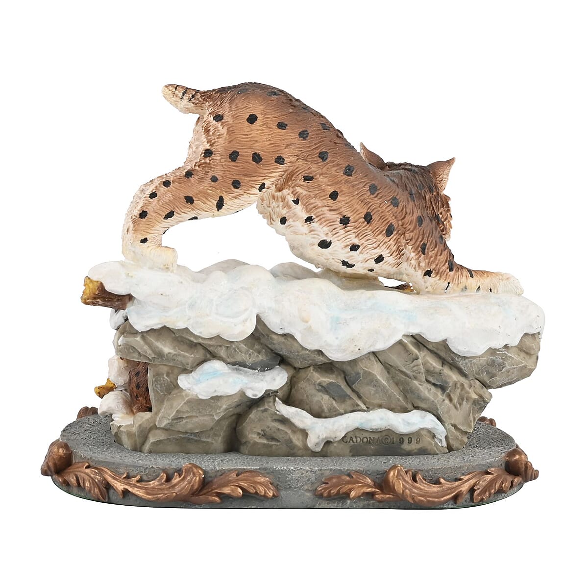 Hand Painted Resin Figurine with Stand &ndash; Bobcat, Miniature Hand Painted Animal Figurine Decor For Tabletop Desk Decoration image number 2