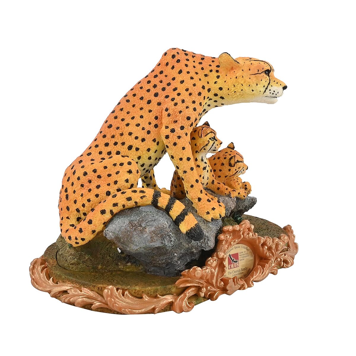 Hand Painted Resin Figurine with Stand &ndash; Cheetah, Miniature Hand Painted Animal Figurine Decor For Tabletop Desk Decoration image number 1