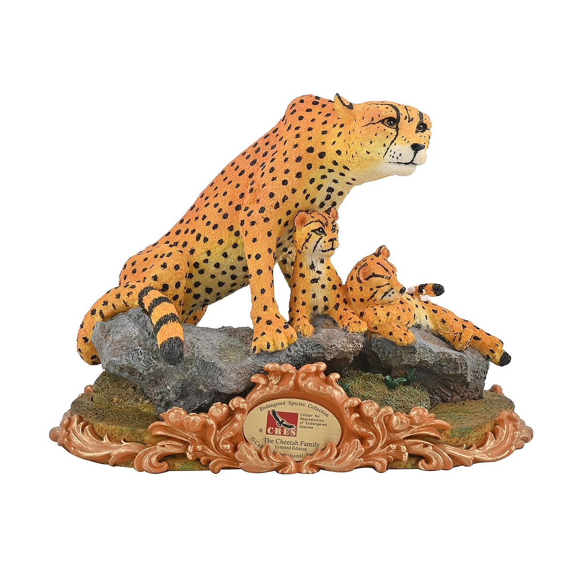 Hand Painted Resin Figurine with Stand &ndash; Cheetah, Miniature Hand Painted Animal Figurine Decor For Tabletop Desk Decoration image number 2