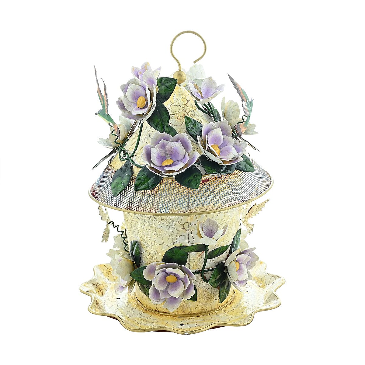 Birdhouse Round - Hummingbird with Magnolia (8.5"x8.5"x11") image number 1