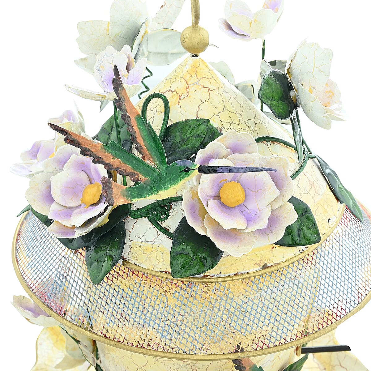 Birdhouse Round - Hummingbird with Magnolia (8.5"x8.5"x11") image number 2