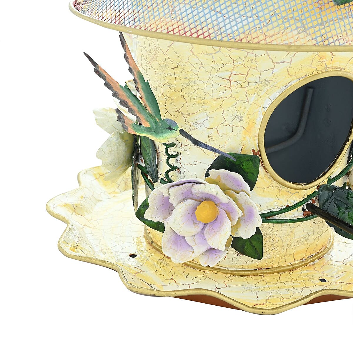 Birdhouse Round - Hummingbird with Magnolia (8.5"x8.5"x11") image number 3