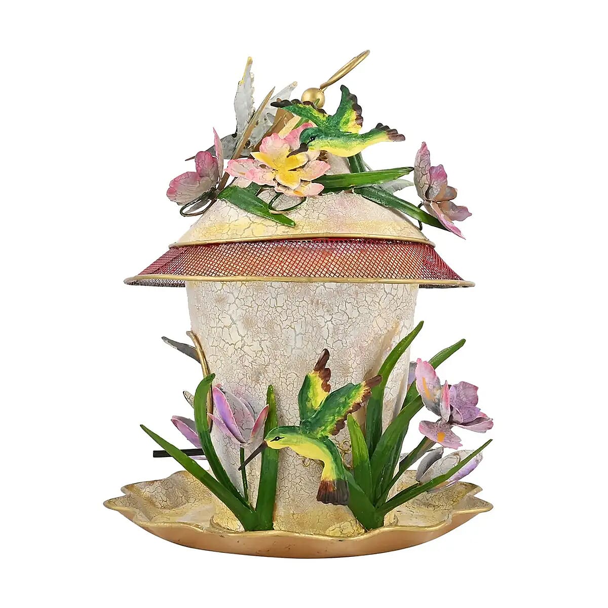 Birdhouse Round - Hummingbird with Iris image number 4