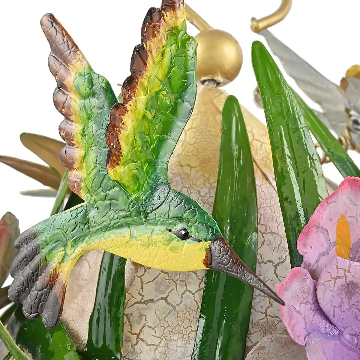 Birdhouse Round - Hummingbird with Iris image number 5