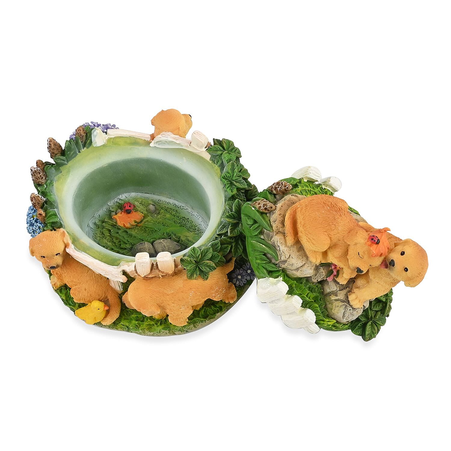 Hand Painted Resin Trinket Boxes - Dog