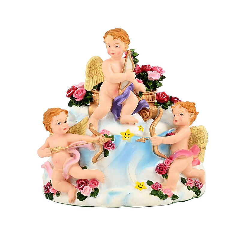 Closeout Hand Painted Resin Trinket Boxes - Cupid