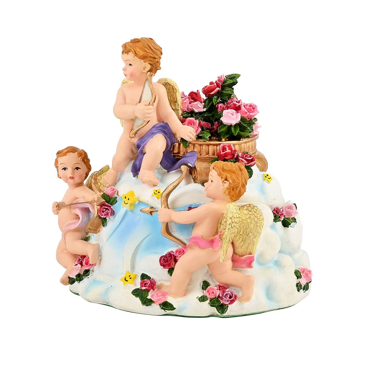 Closeout Hand Painted Resin Trinket Boxes - Cupid image number 1